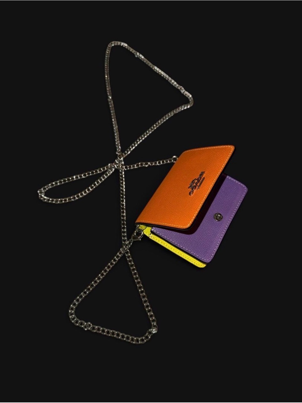 NWOT | Retired Colorway Coach Colorblock Mini Wallet on a Chain (Style CL464)